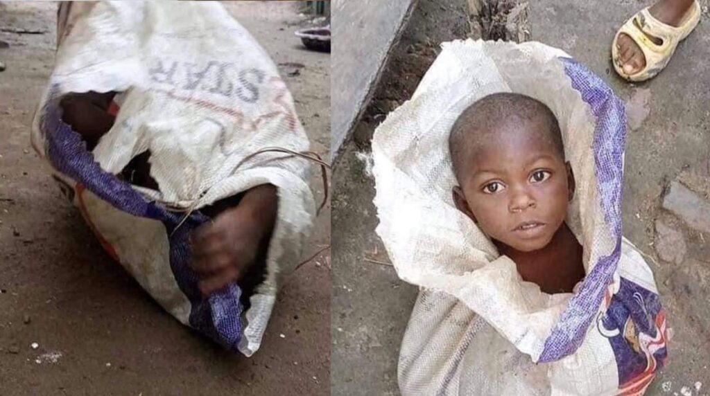 Man allegedly packaged his 3years old son inside a rice bag for sale